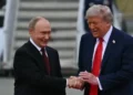 Trump, Putin Greet Each Other with Handshake in Alaska, Ride to Summit Together in ‘Beast’